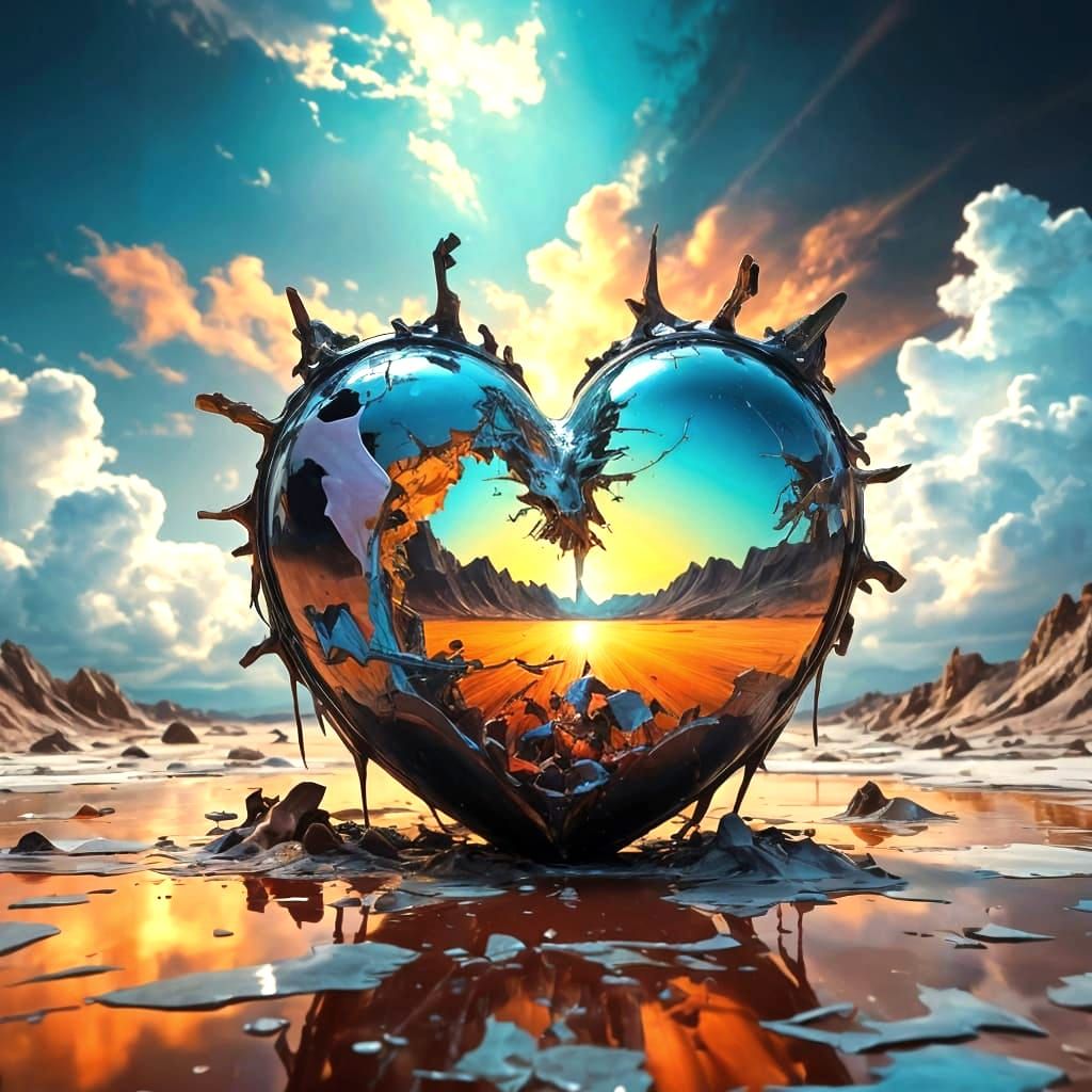 Sorrowful Heart in a Darkened Landscape