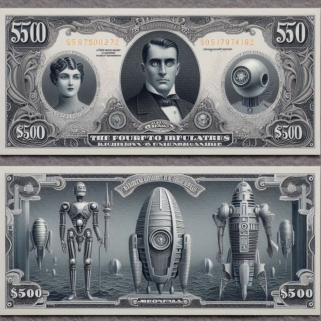 Retrofuture banknotes