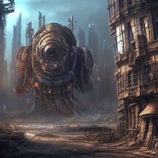 Mechanical monster,  city’s guardian