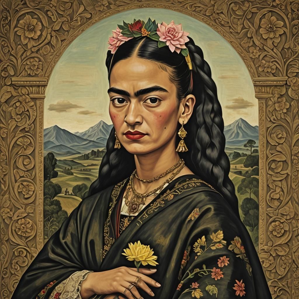 Frida Kahlo as Mona Lisa - AI Generated Artwork - NightCafe Creator