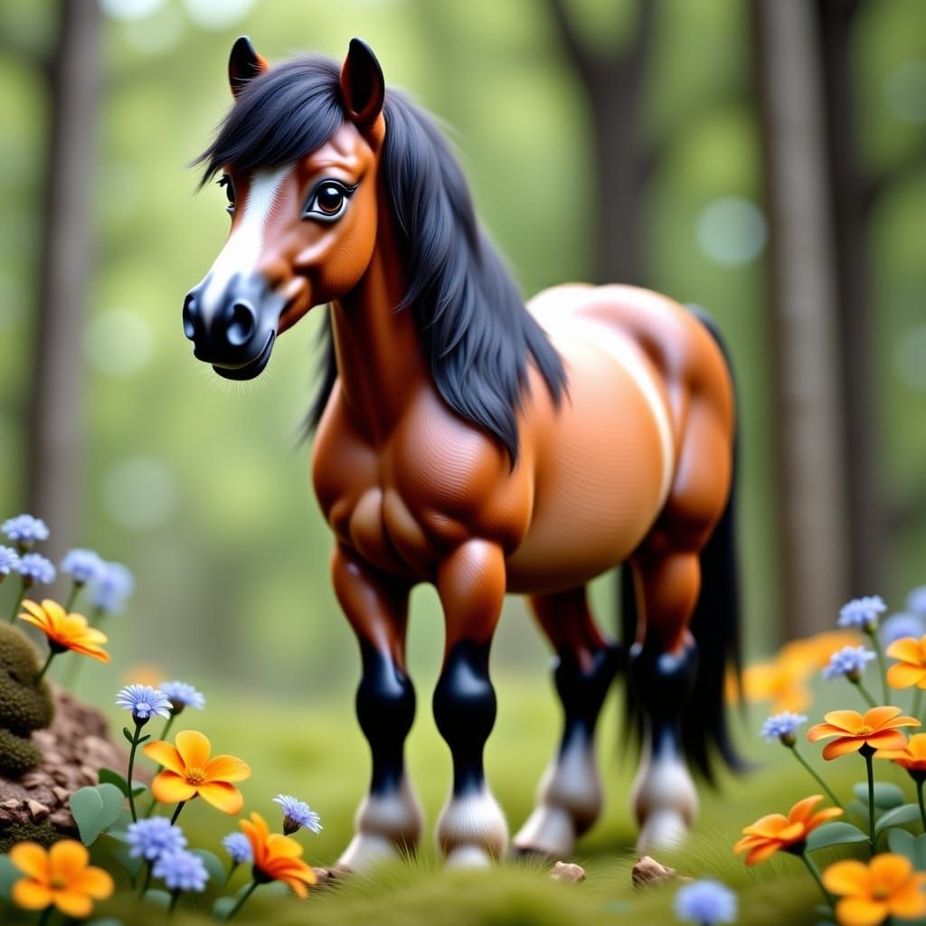 Miniature Horse, hyperrealistic,  hyperdetailed <lora:Real 3D Adorable:1.0> 