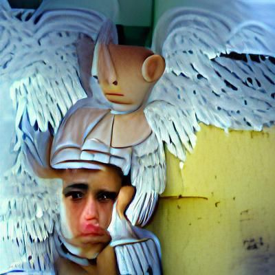 An angel sad barroco