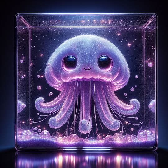 Adorable purple jellyfish