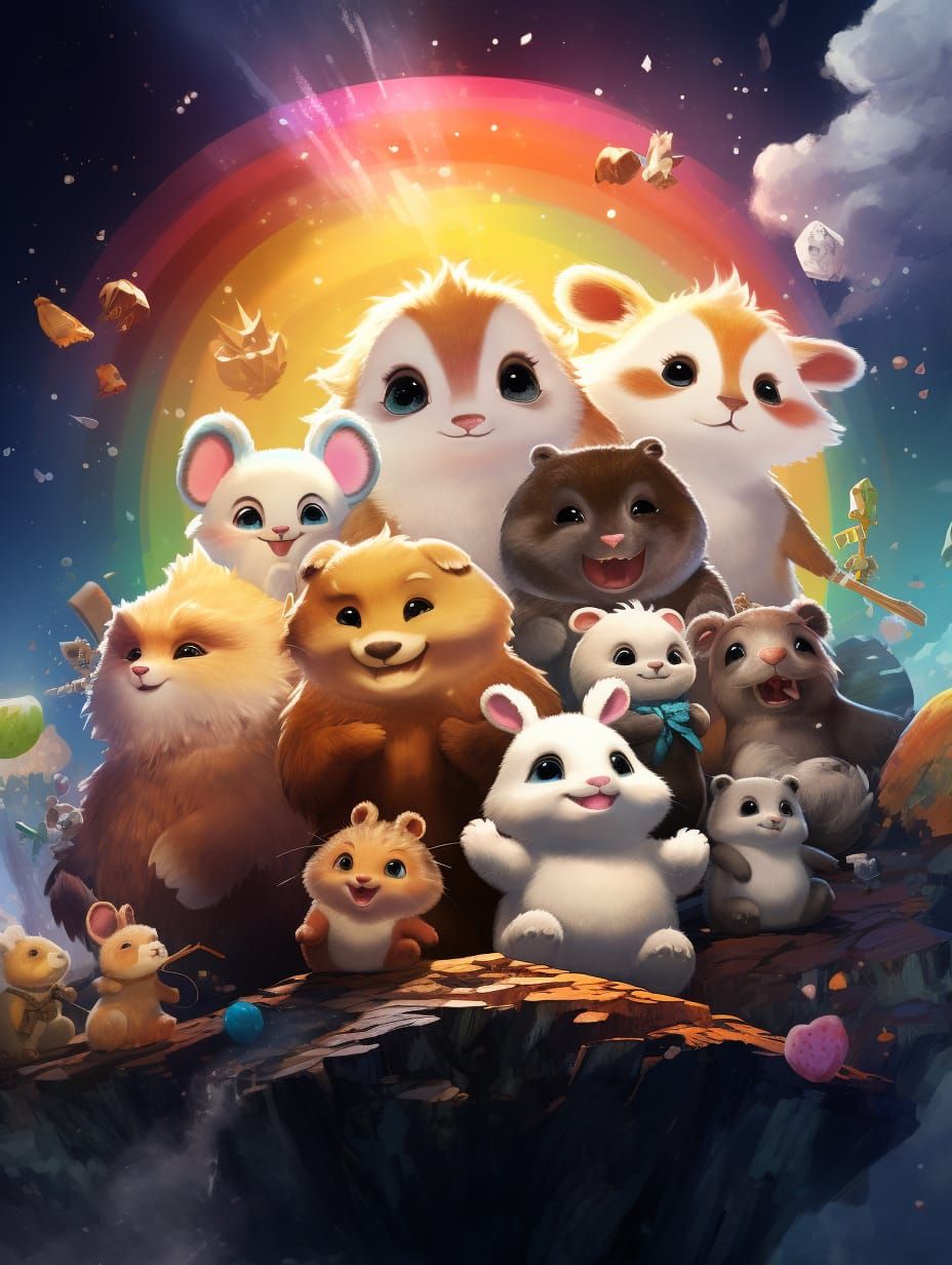 Adorable pets' pajama party