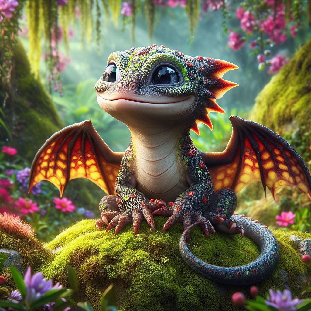 Baby Dragon in jungle