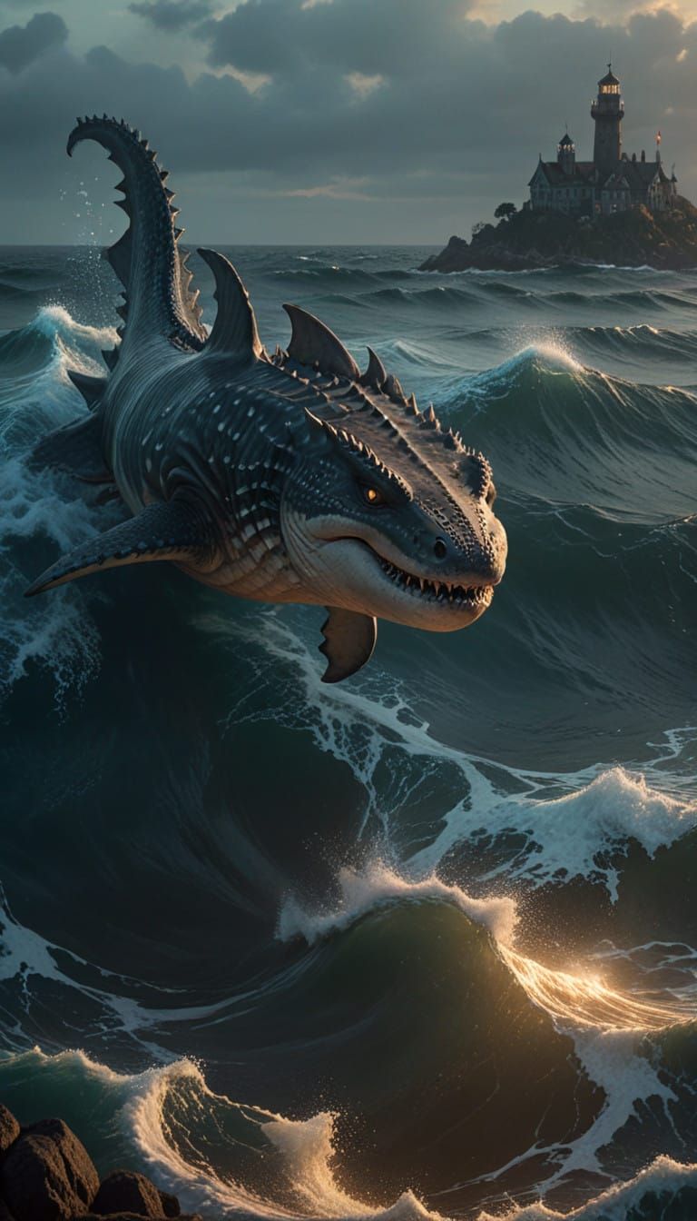 Epic Dragon Sea Monster Rises from Turbulent Depths in Cinem...