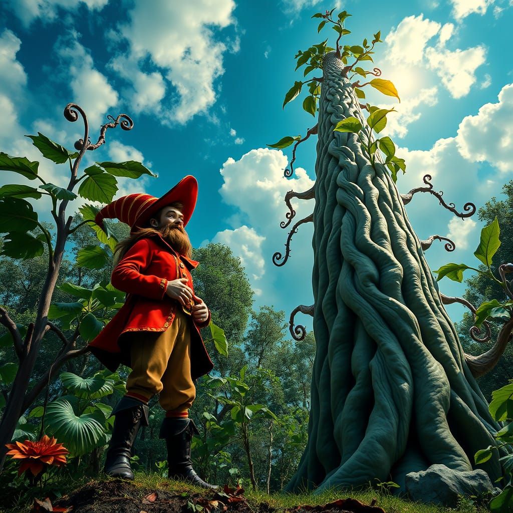 Magic Surrealism Artwork of Mr. Jack and the Beanstalk