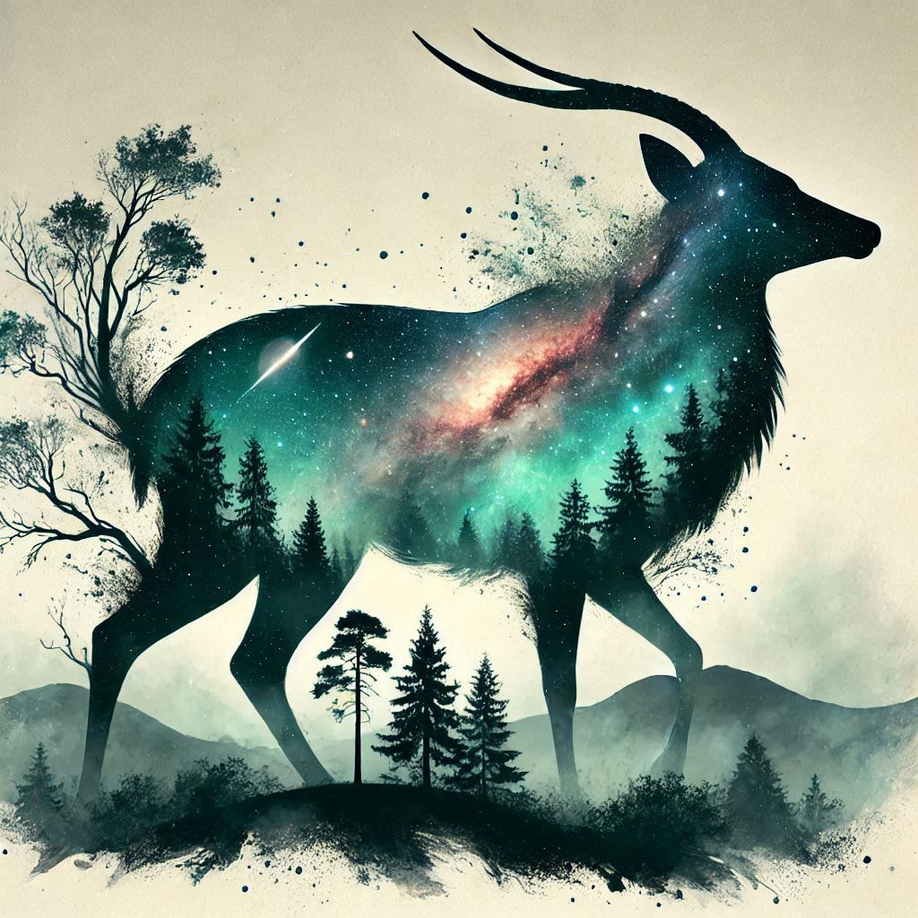 Antelope double exposure