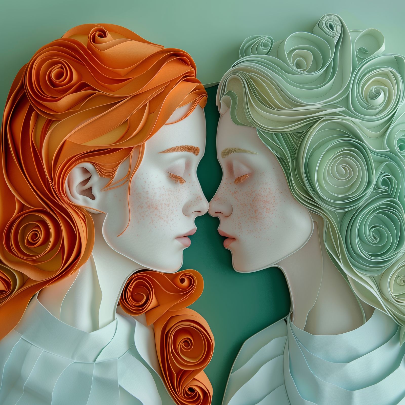 Women made out of layered paper