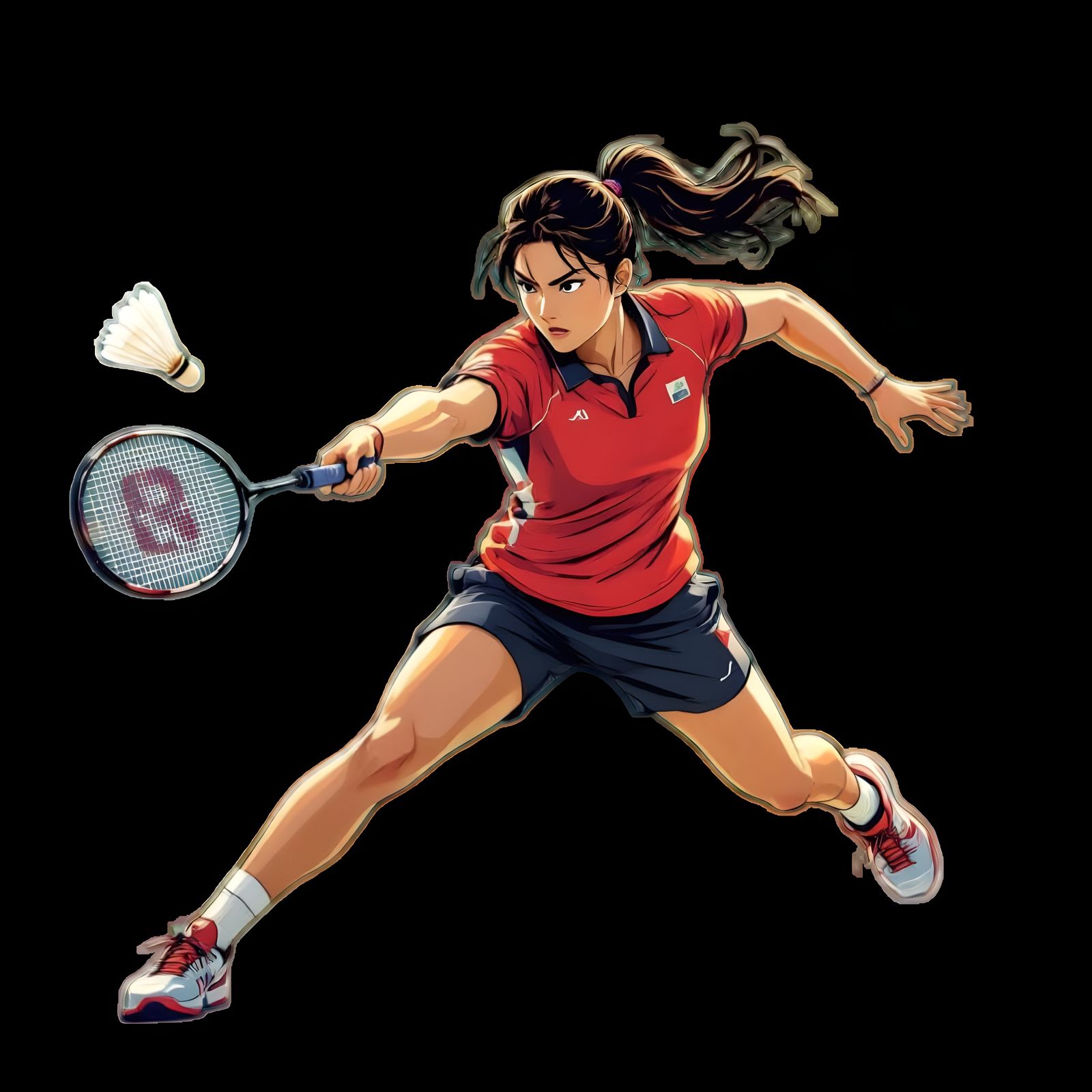 Dynamic Badminton Player Character Design