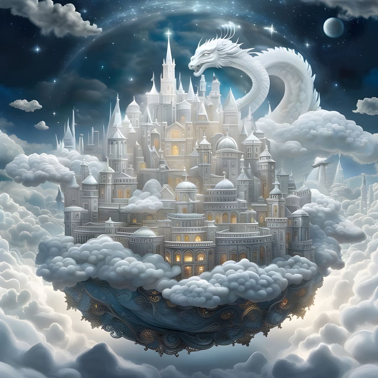 Draconian Ivoremire Castle Kingdom City of the Clouds   by @Asmodina_Devruhadabra