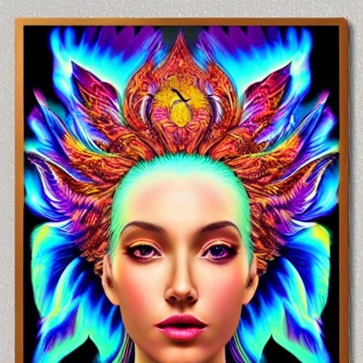 Phoenix Goddess Portrait hyperrealism hyperdetailed iridesce...
