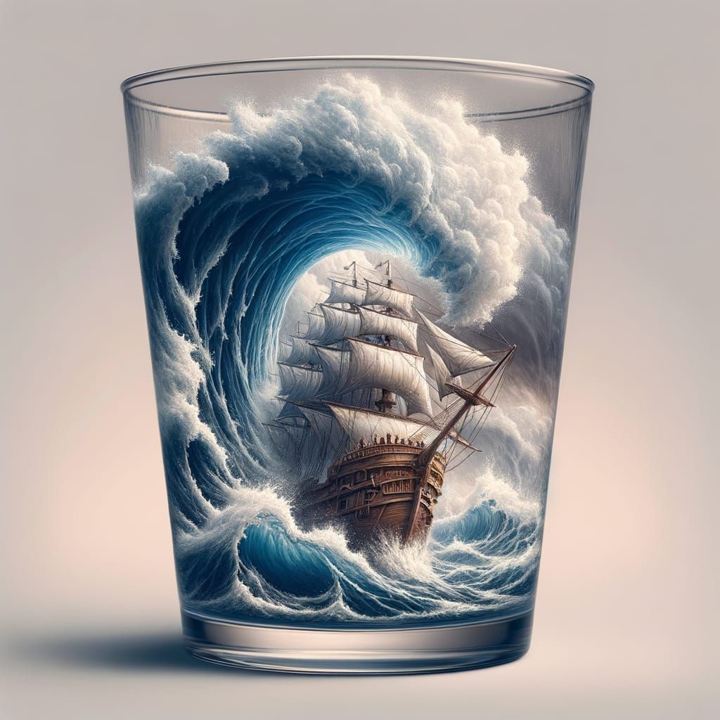 Tempest in a Teacup: Ship in a Stormy Sea