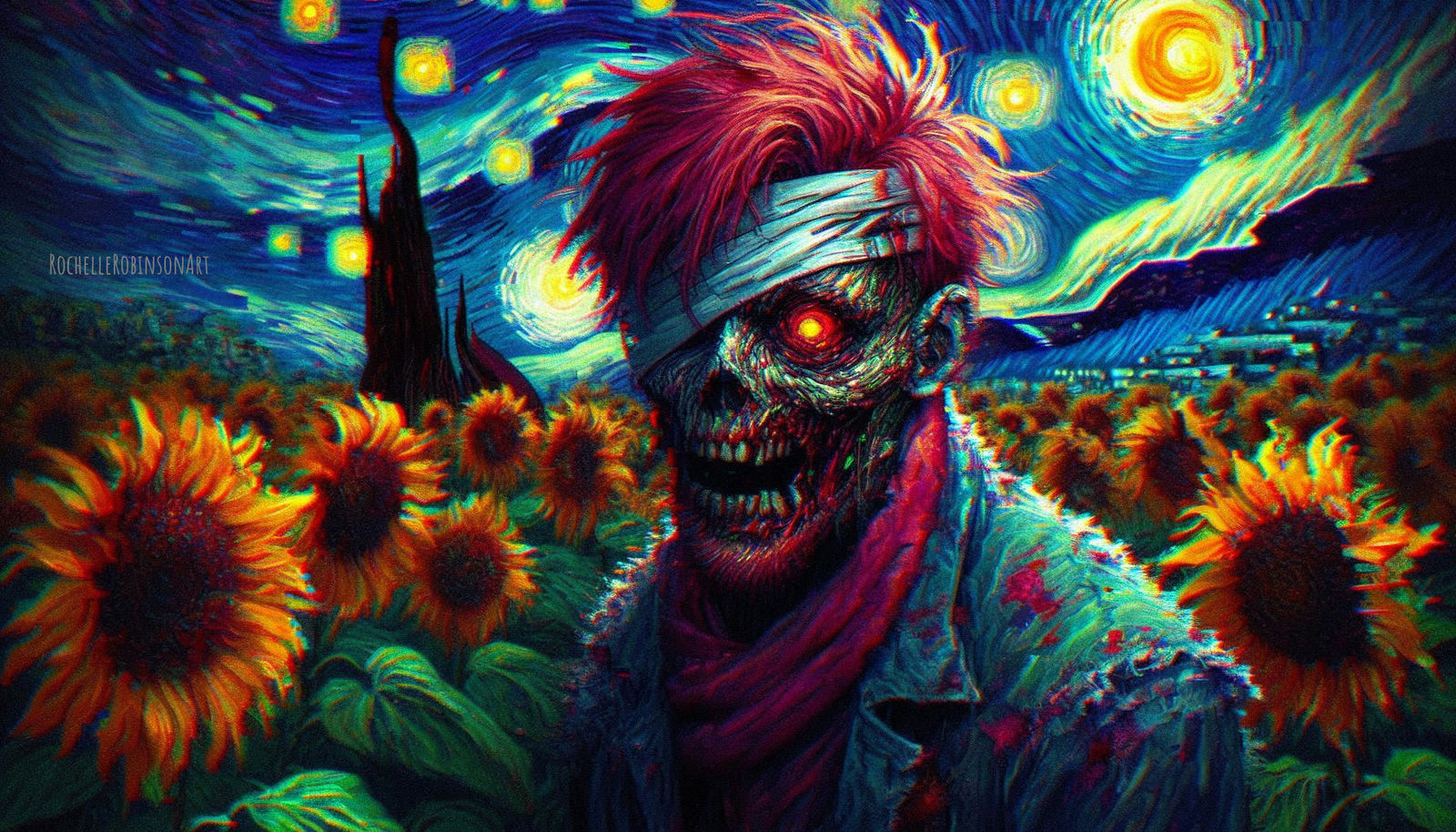 The Return Of VG Under A Starry Night - Zombie Art