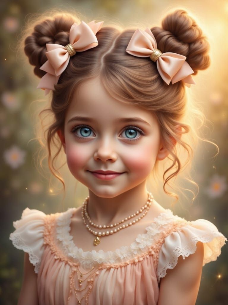 Ethereal Portrait of a Joyful Girl in Pastel Tones