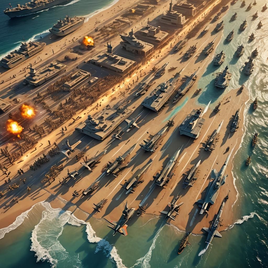 Israeli Defense Forces Parade in Vibrant Digital Art