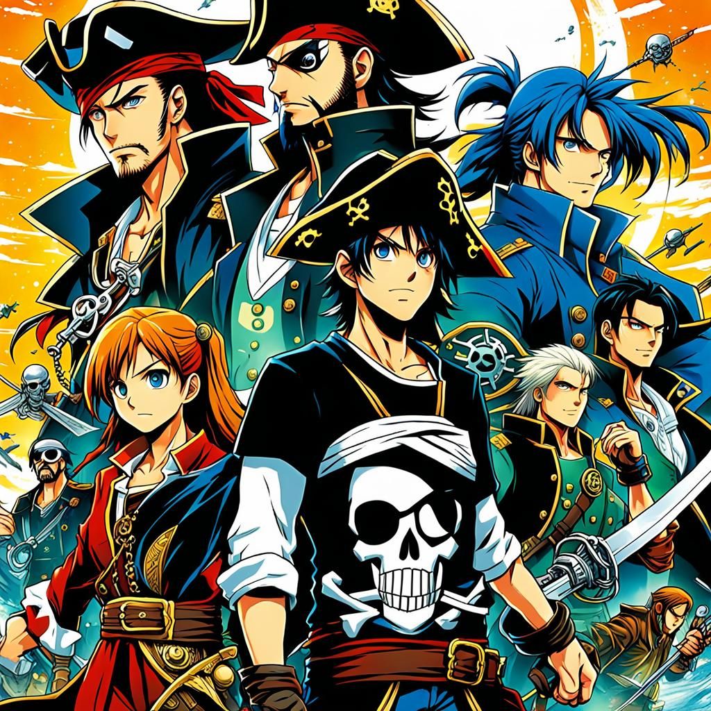 Space Pirate by artist "anime", Anime Key Visual, Japanese M...