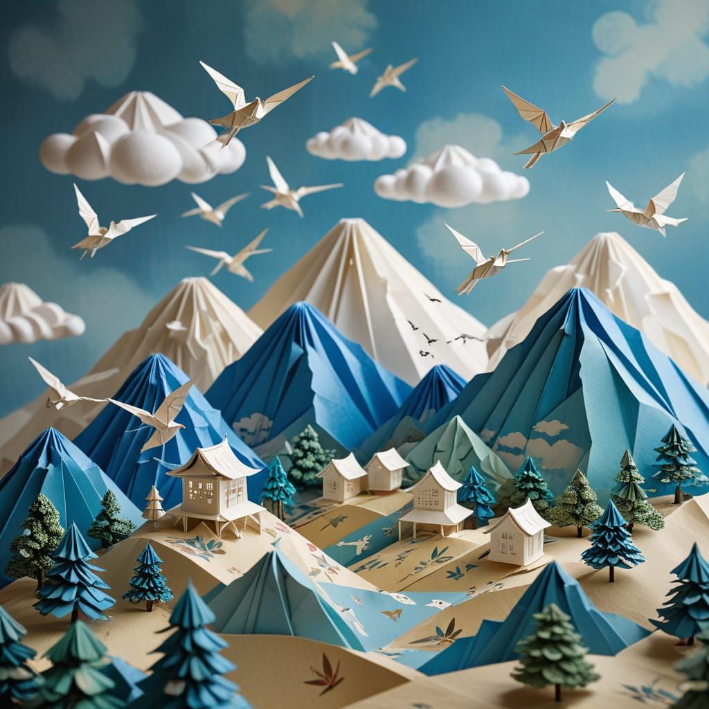 Origami Town  by @Paige