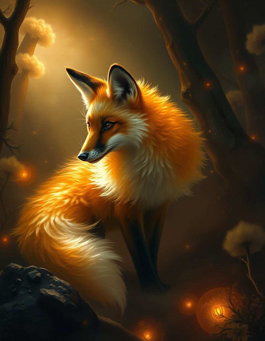 Fox in a mystical realm