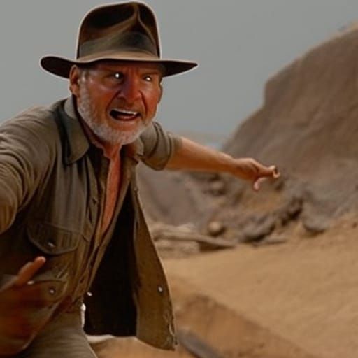 Indiana Jones finds the lost ark during an excavation