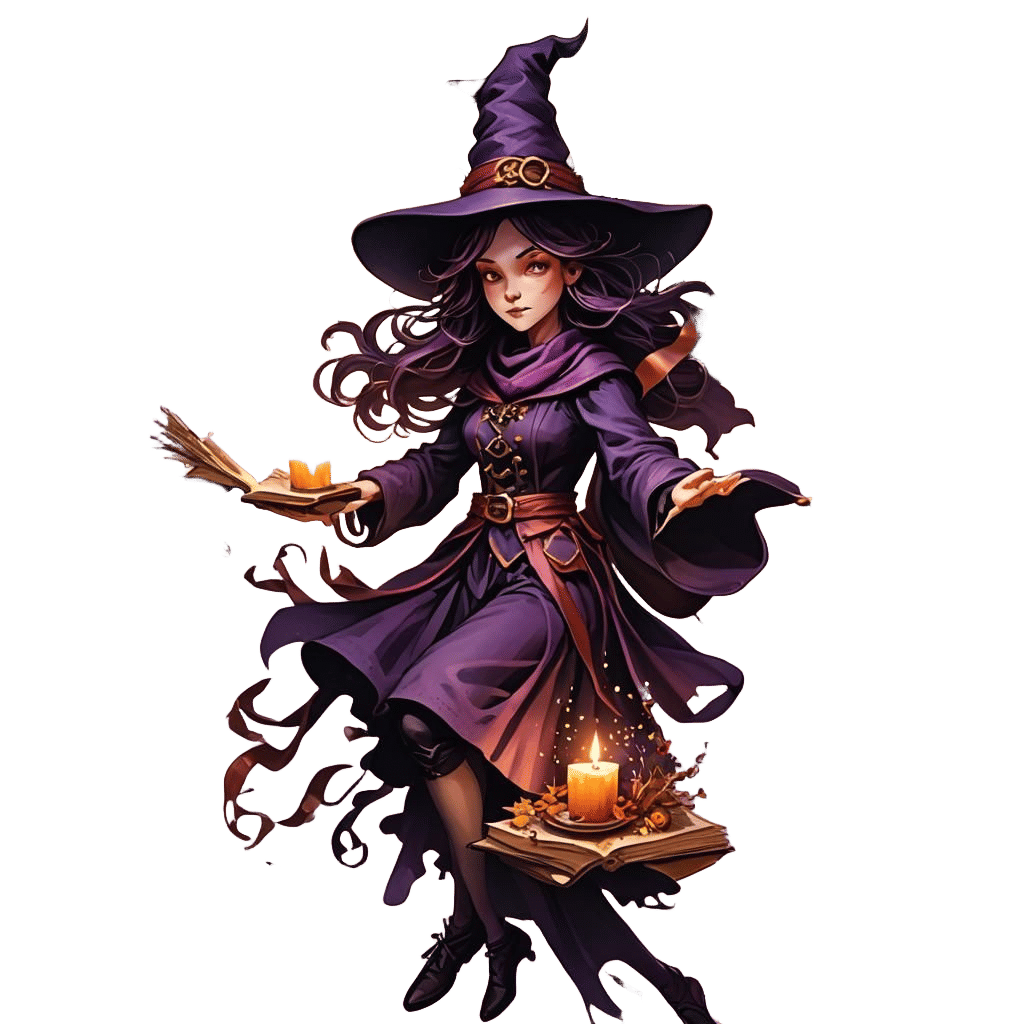 A clipart image of a witch's Shallotte. she should be wearin...