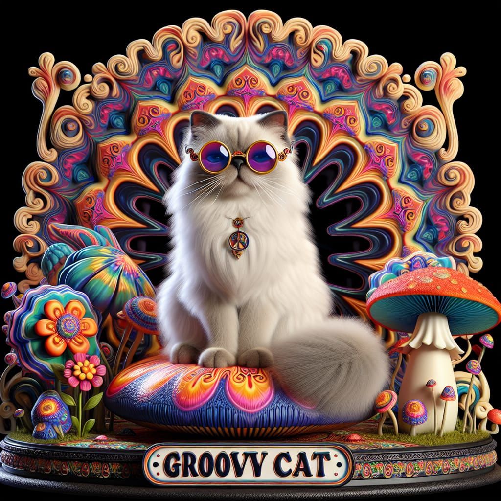 Groovy Cat - AI Generated Artwork - NightCafe Creator