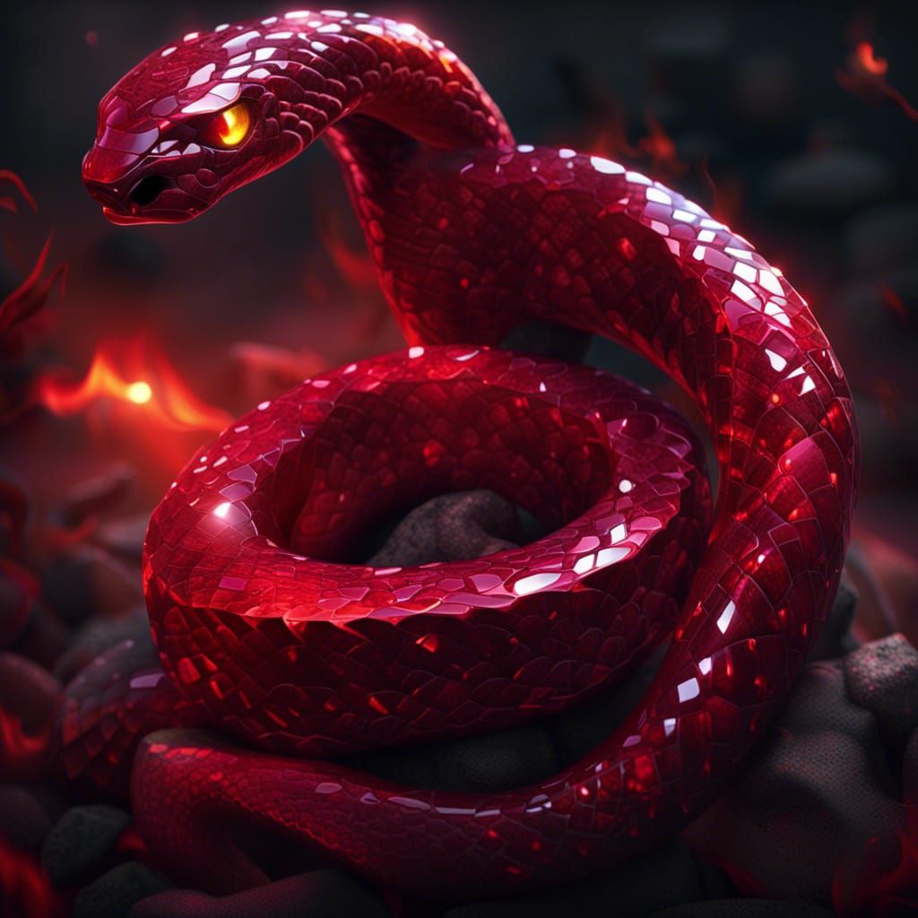 Ruby snake. - AI Generated Artwork - NightCafe Creator