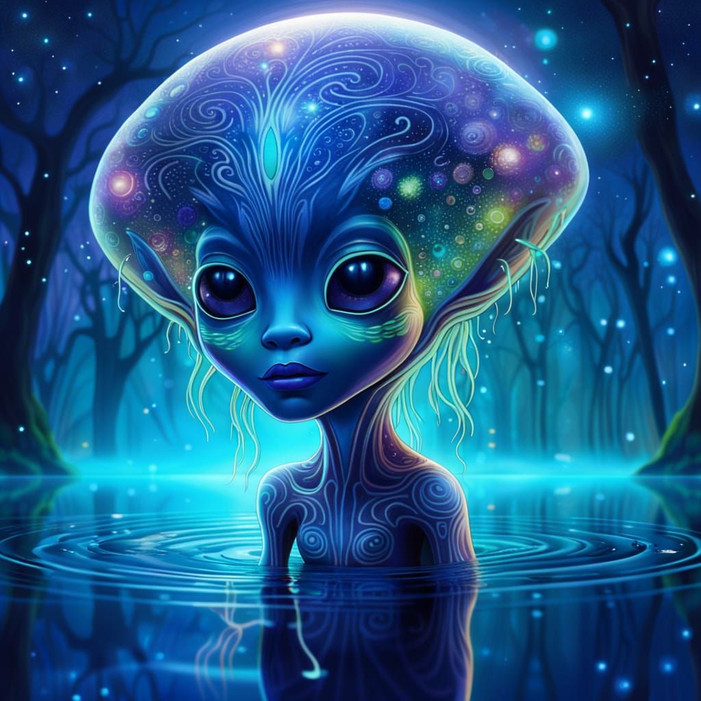 Cute Baby Alien - AI Generated Artwork - NightCafe Creator