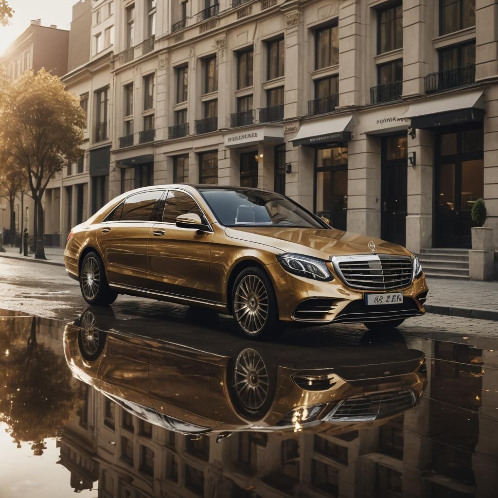 Luxury Car with Businessman in Cinematic Style