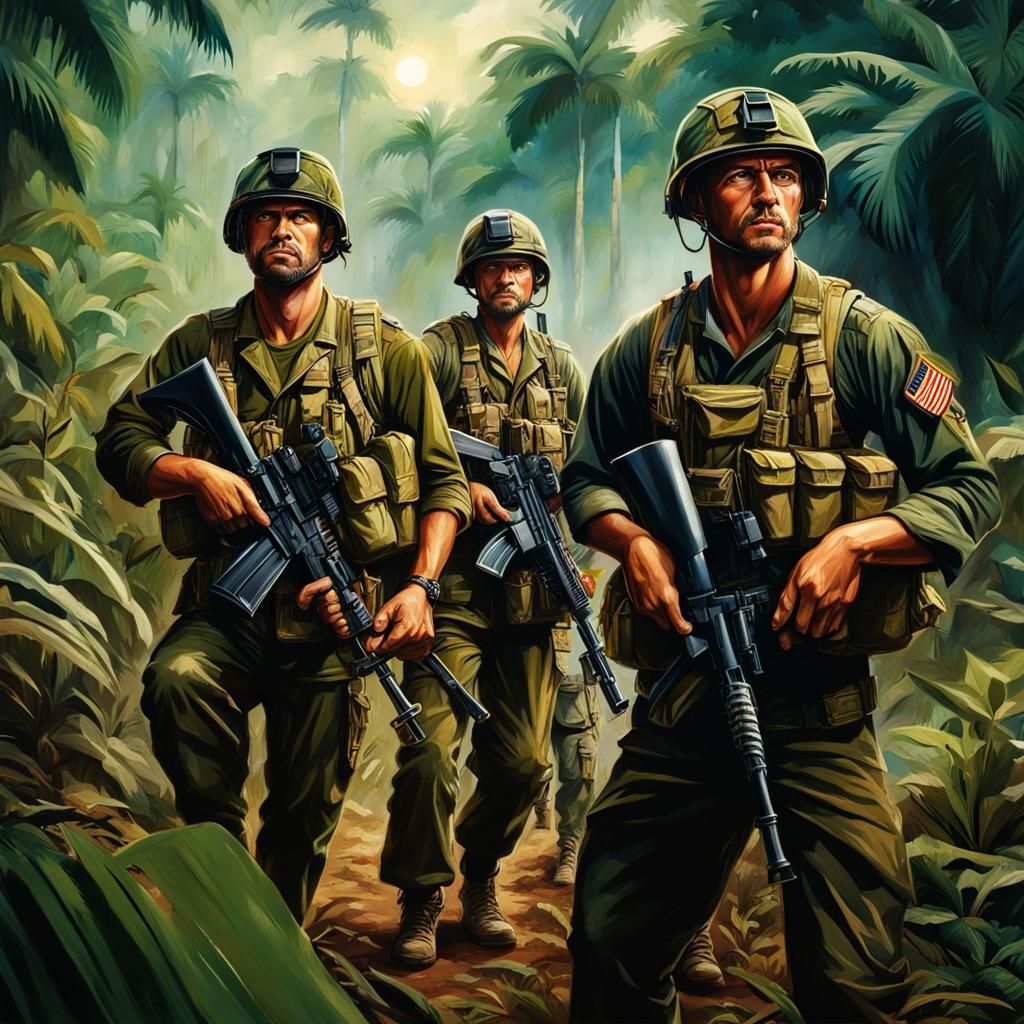 Vietnam - Reconnaissance Team - AI Generated Artwork - NightCafe Creator