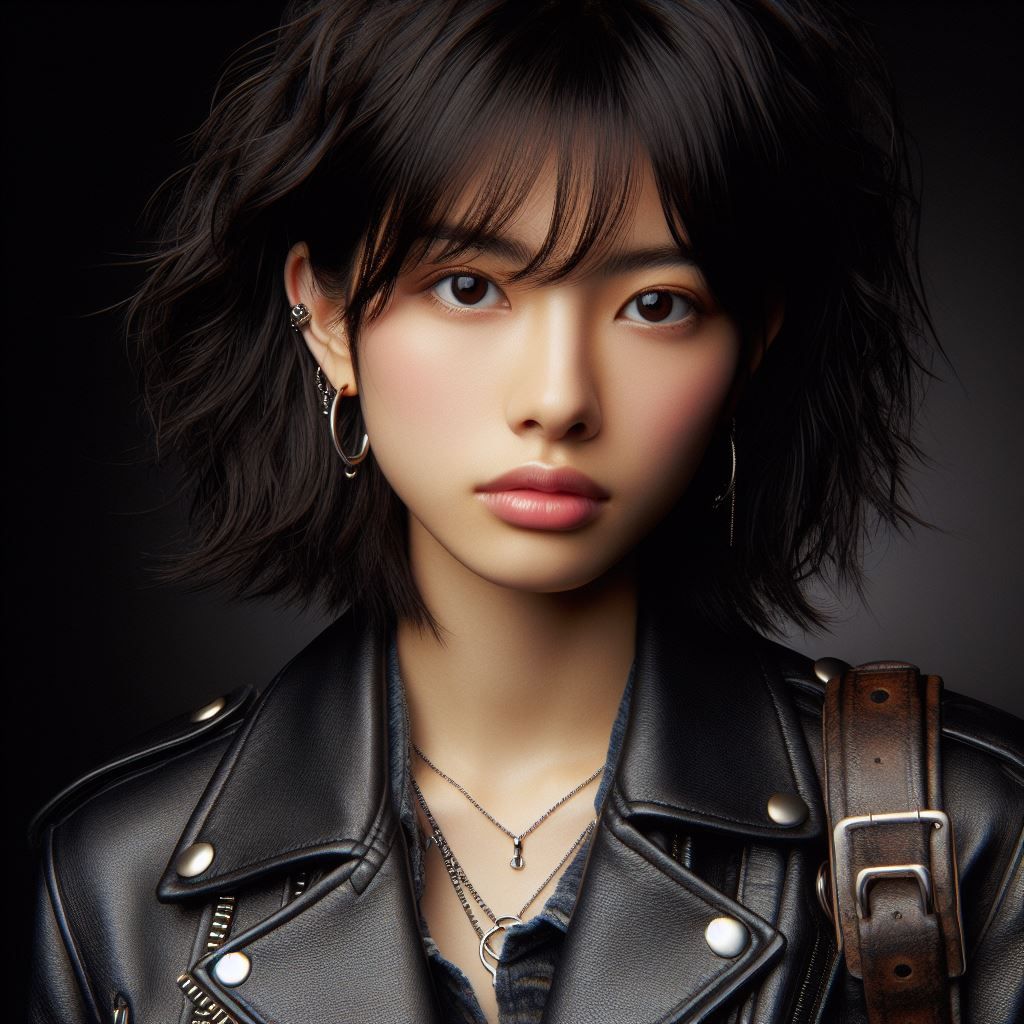 Japanese beauty in leather