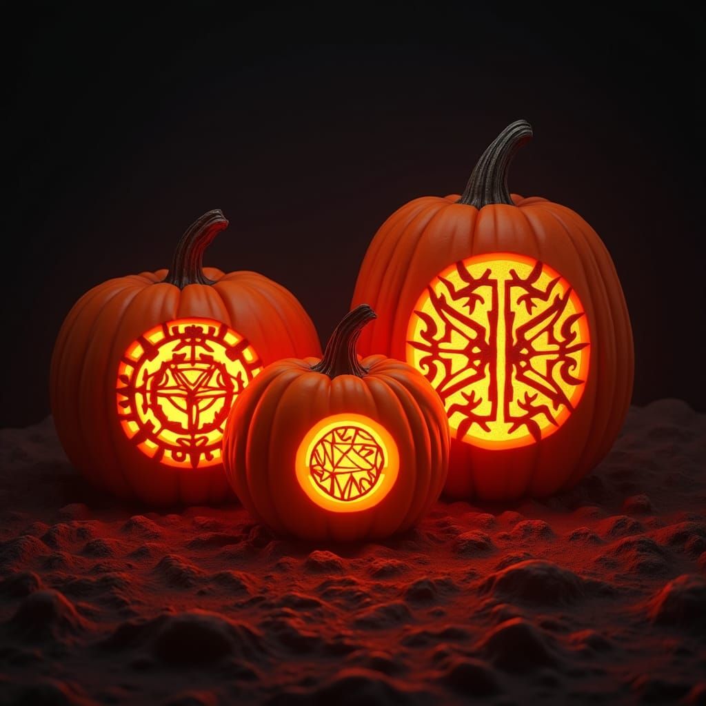Mystical Pumpkins with an Otherworldly Glow