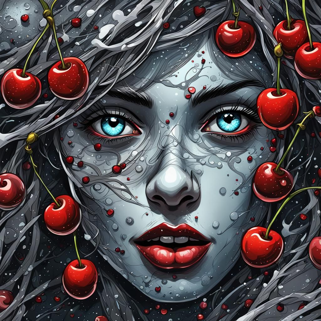 Pop Art, mystical mesmerizing female spirit, icy gray eyes, ...
