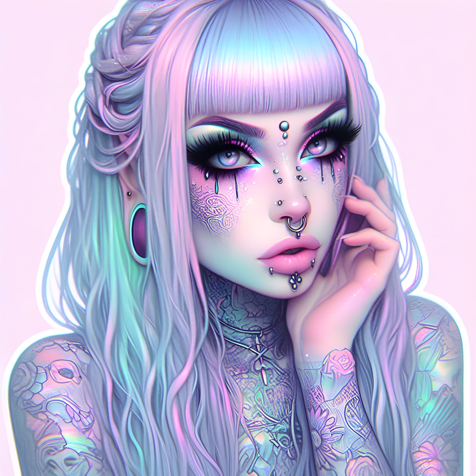 Lisa Frank pastel goth 1