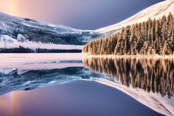 Winter in the Nordic fjord