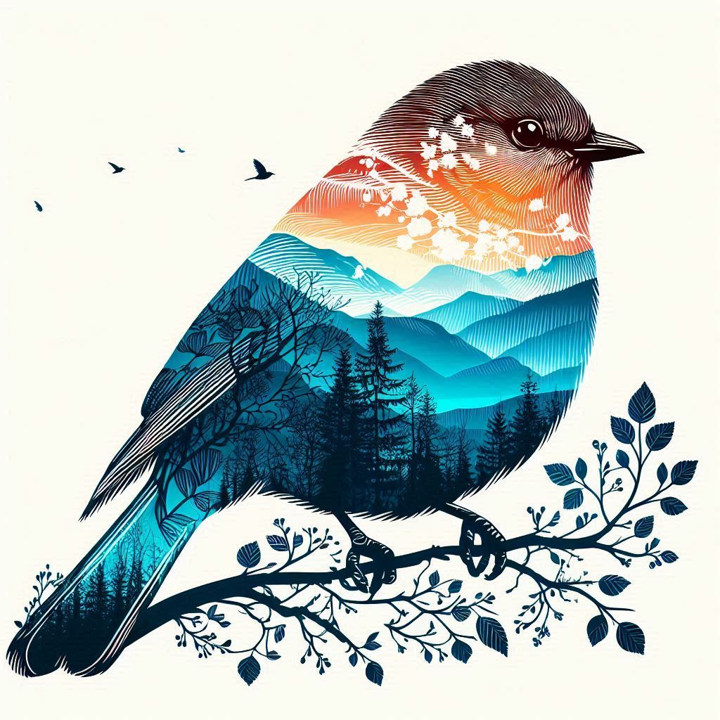 double exposure beautiful fantasy portrait landscape..