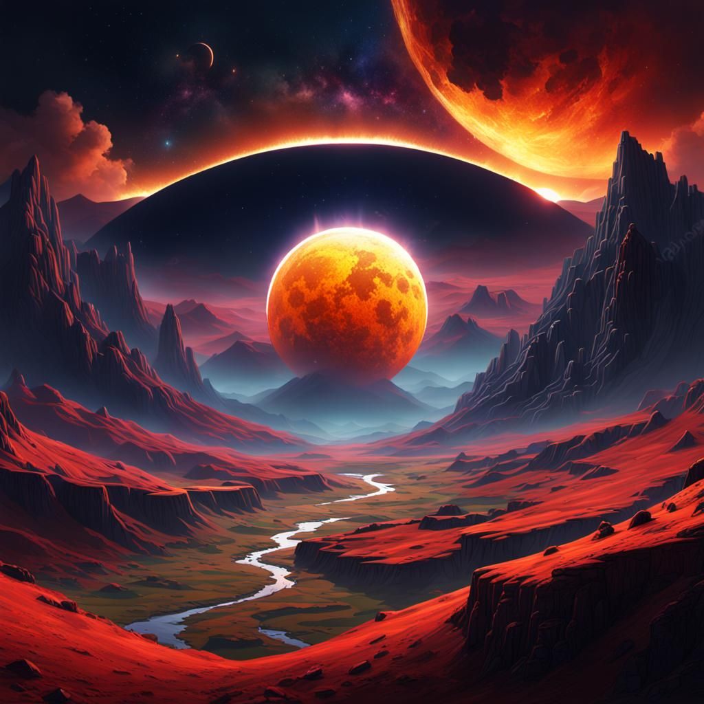 Extraterrestrial planetary solar eclipse