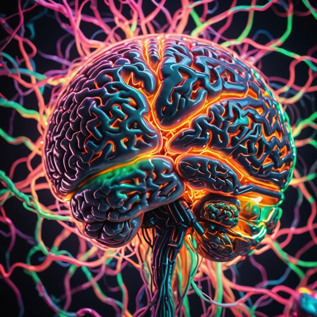 Brain glowing in the dark