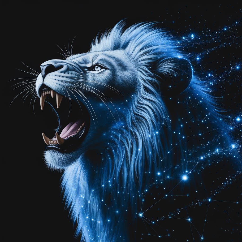 Starlight Lion Roaring at the Cosmos  by @MHK Y