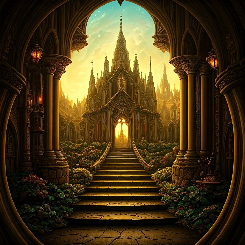 Whimsical Fantasy Scene in Blended Styles