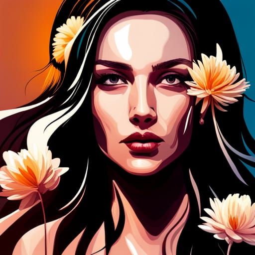 Splash art female and flowers AI Generated Artwork NightCafe Creator