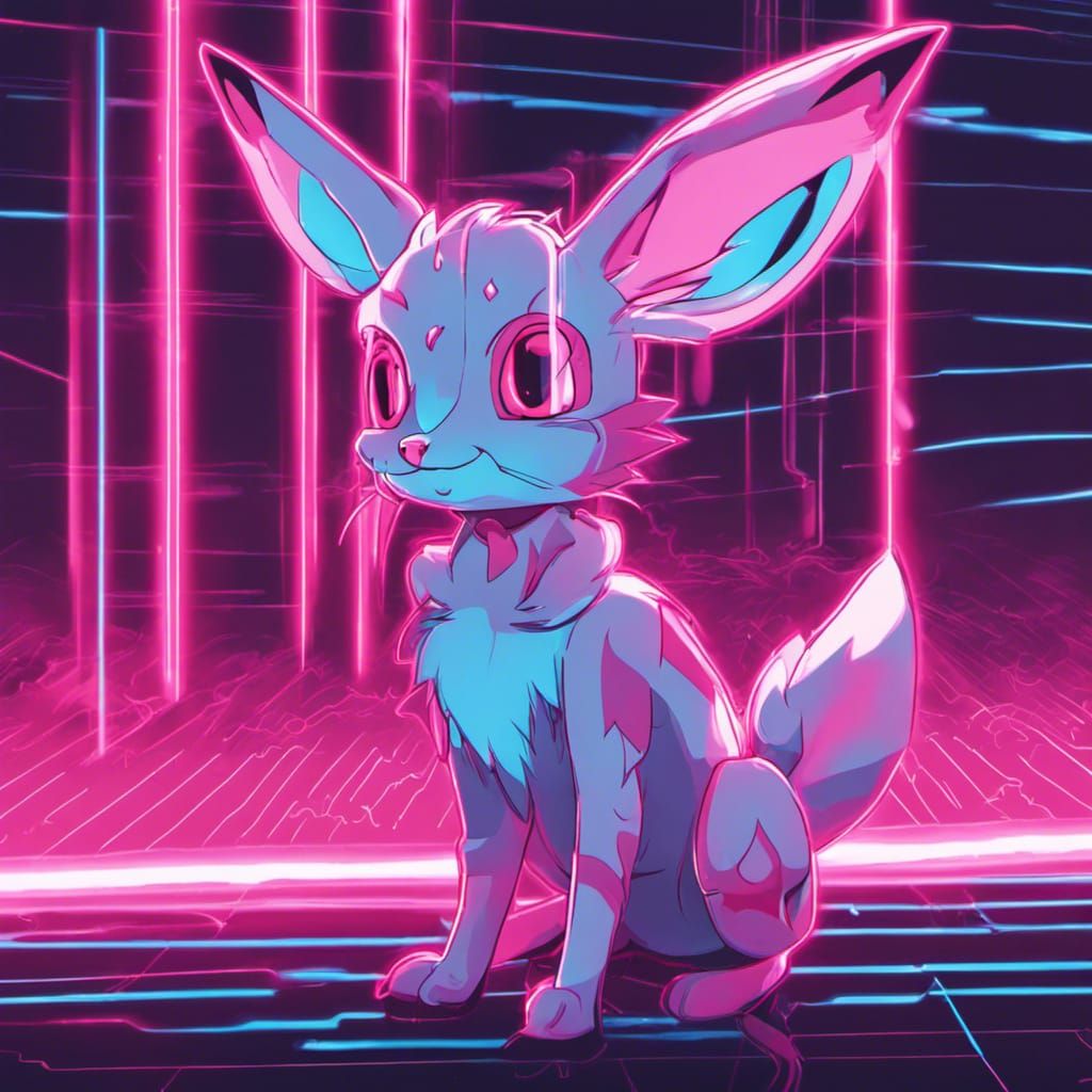 Synthwave Sylveon - AI Generated Artwork - NightCafe Creator