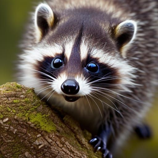 baby raccoon  by @Nemo