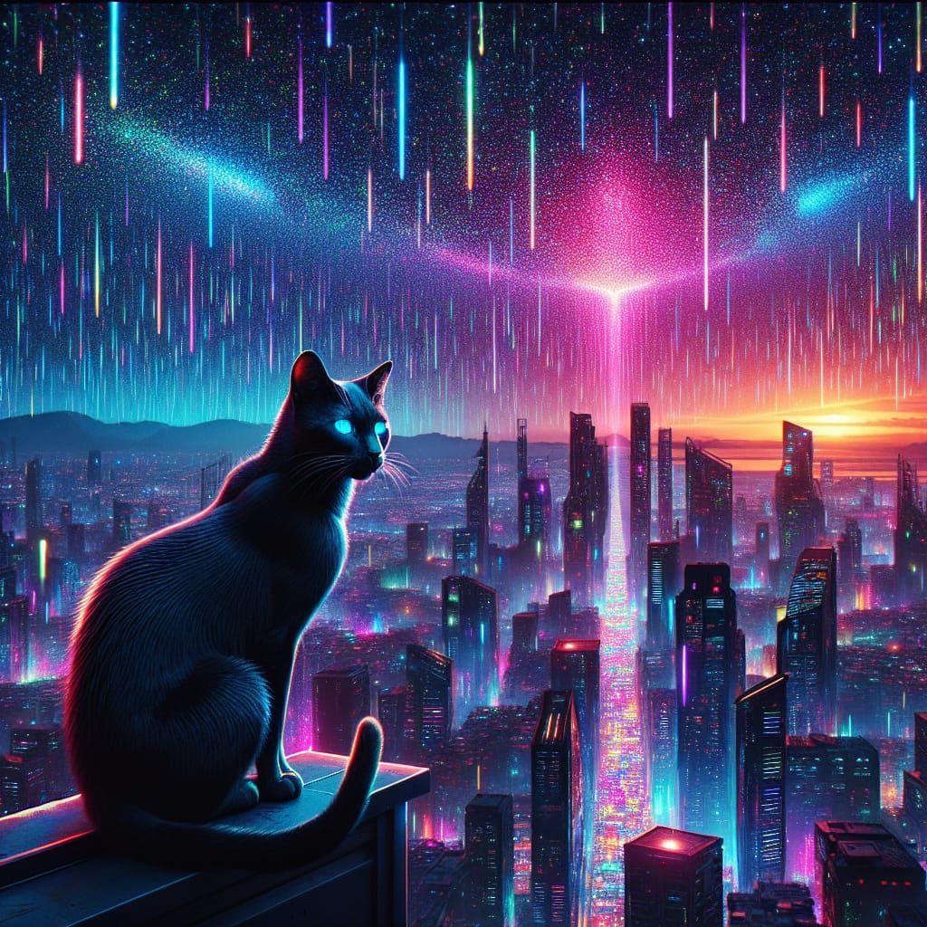 Neon Rain  by @Draconis Rex