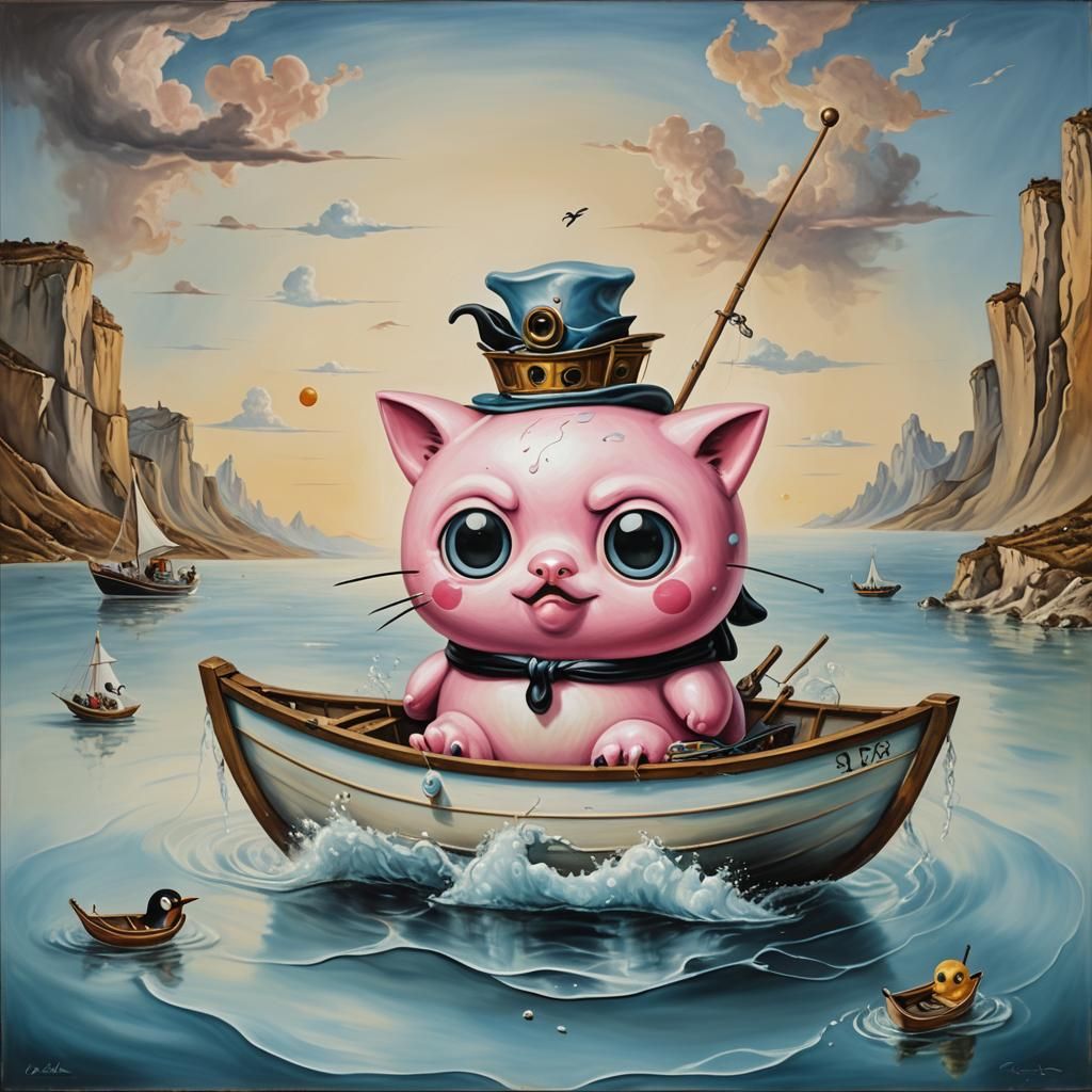 Jigglypuff penguin in boat