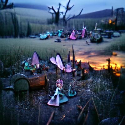 fairy graveyard at dusk
