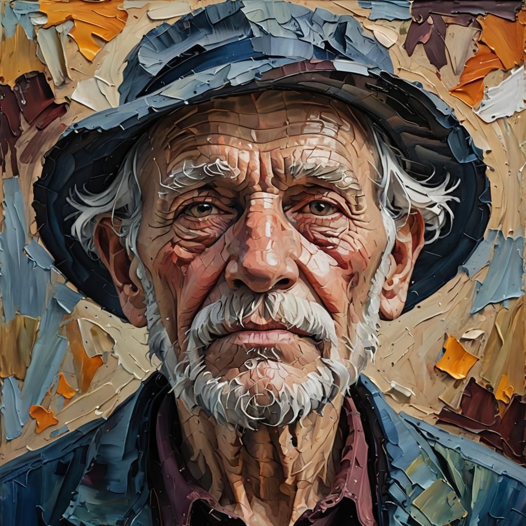 Portrait, Impasto painting  by @Jeni_E