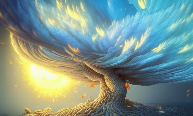 Phoenix Nest in Melting Room: Hyperdetailed Digital Art