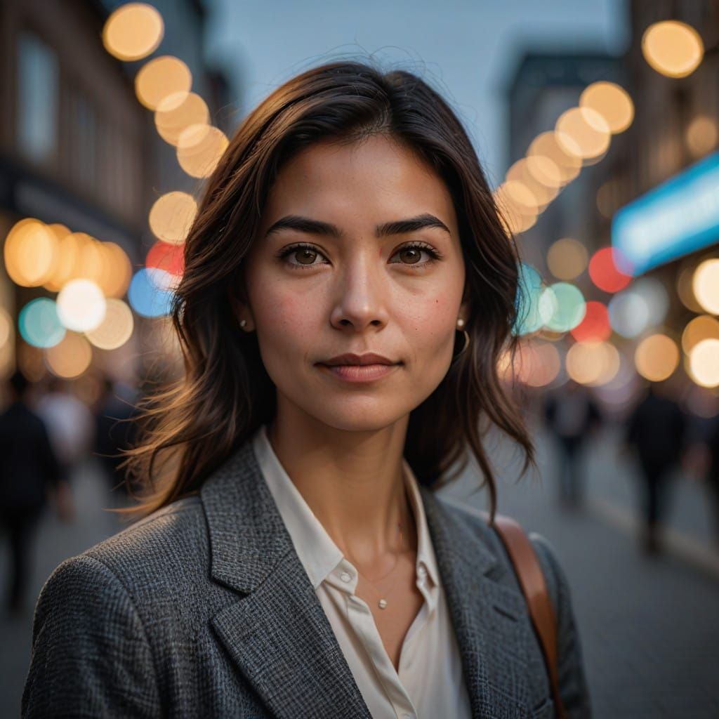 Elegant Professional Woman in Hyper-Realistic Portrait