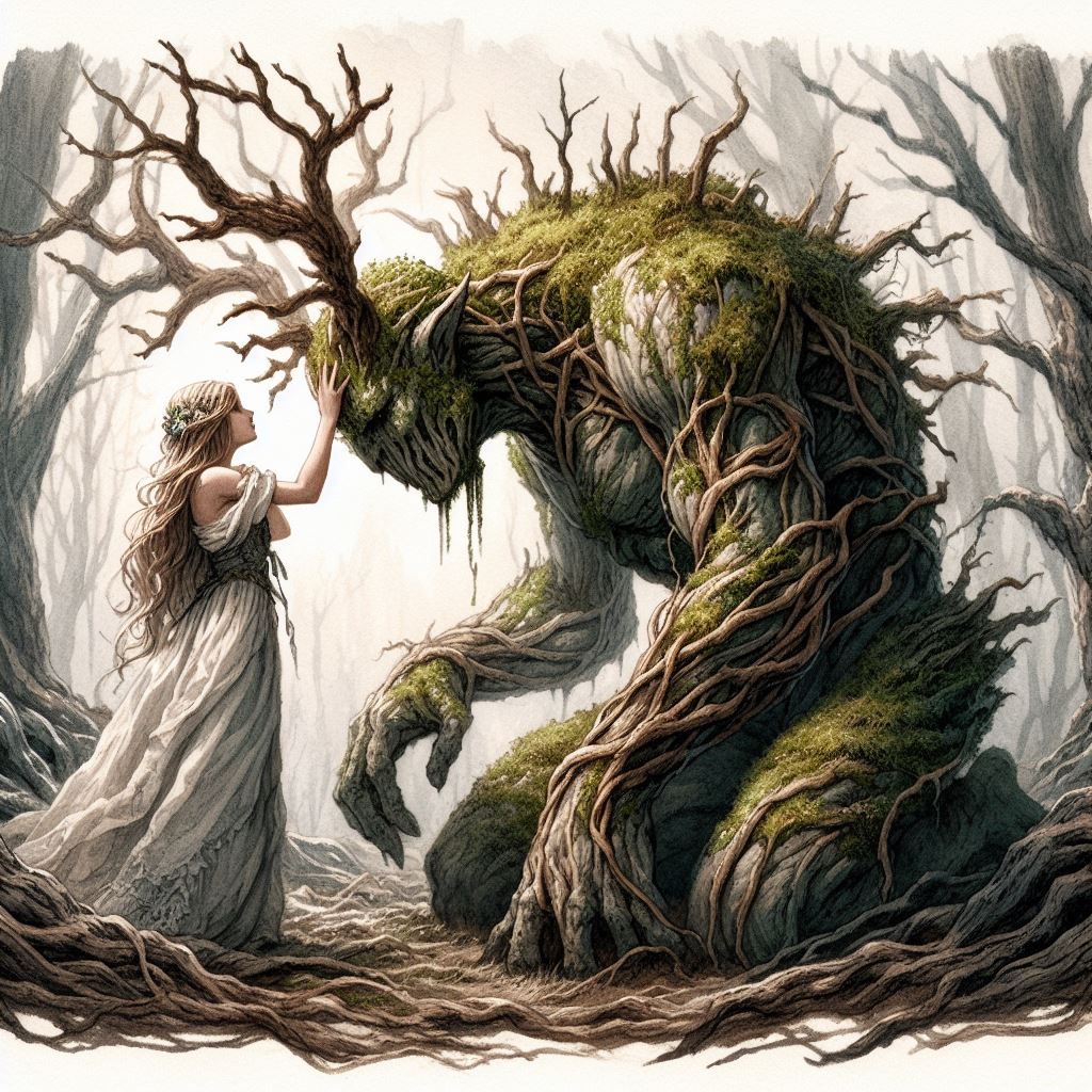 Maiden taming forest beast